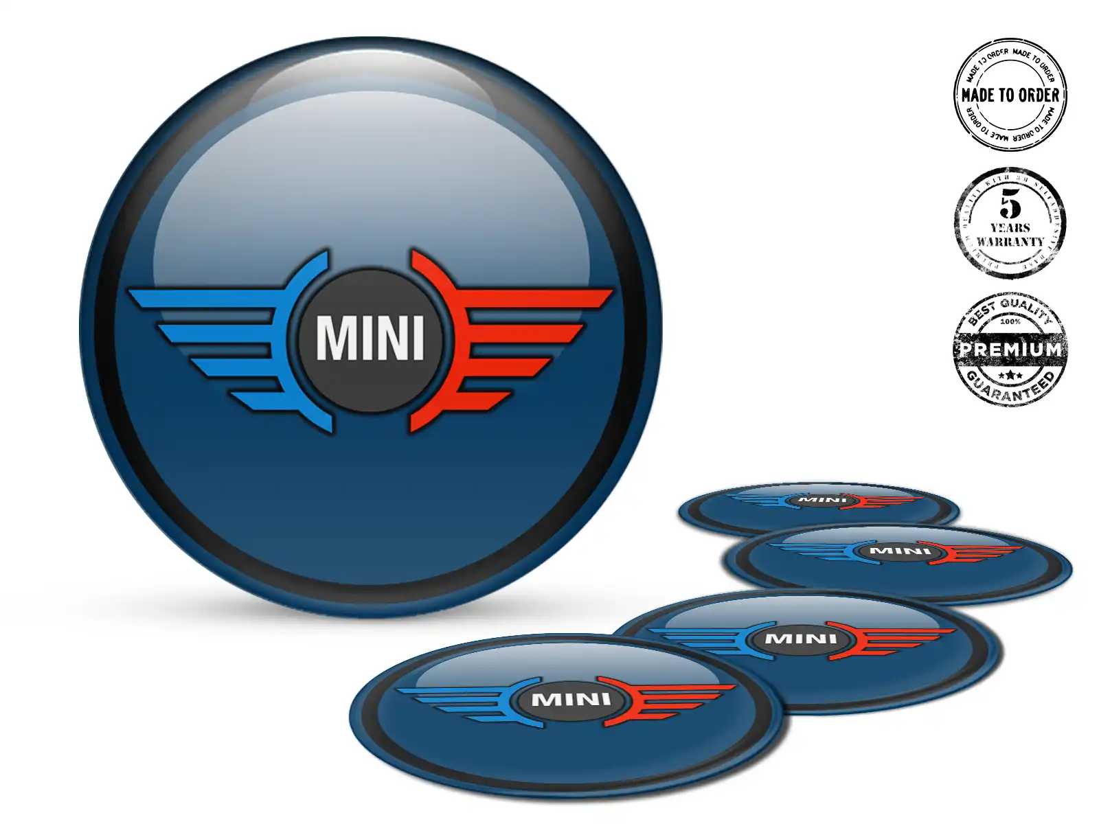 Mini Cooper Epoxy Dome Stickers Logo Resin Rim Decals